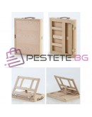 Комплект за рисуване с художествени материали и статив куфар 45 части